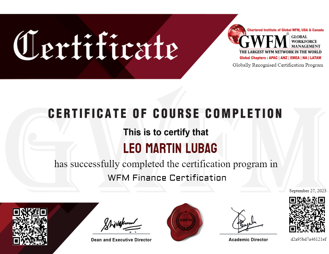 WFM Finance Certification
