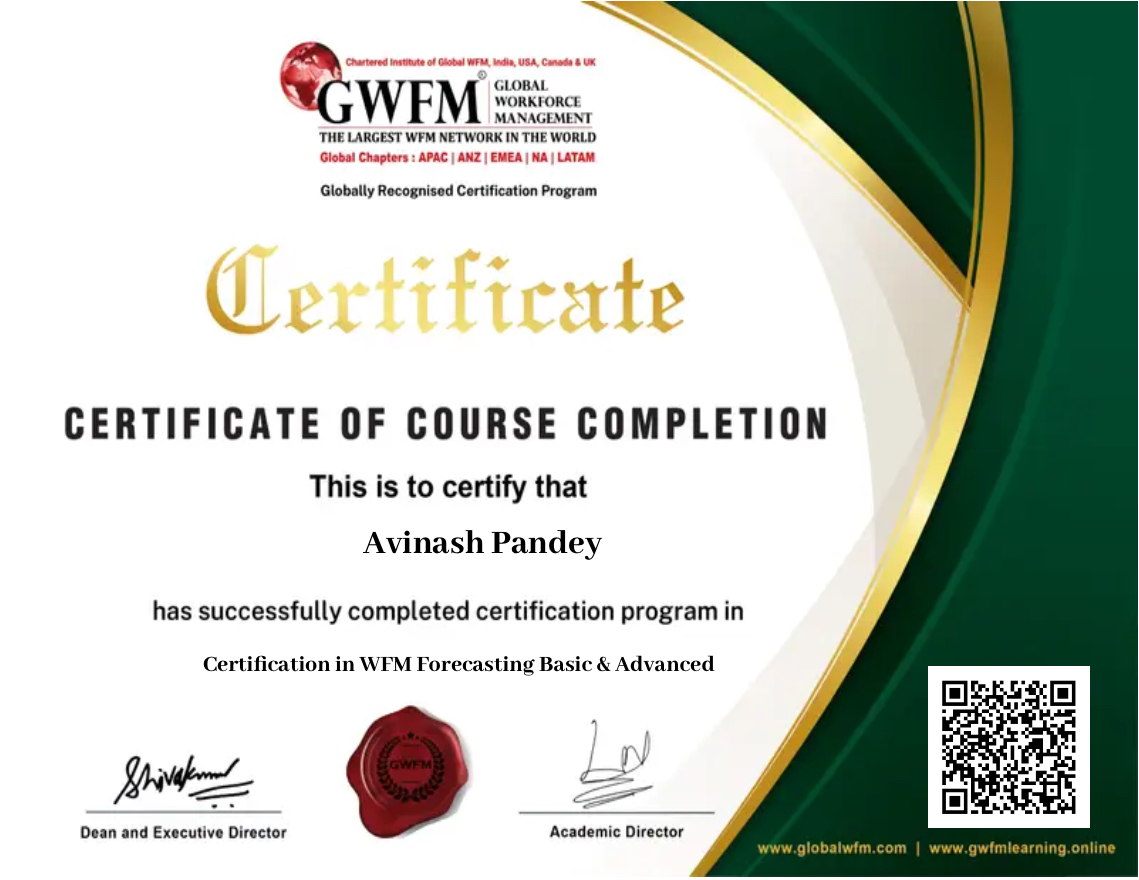 Certification in WFM Forecasting Basic & Advanced