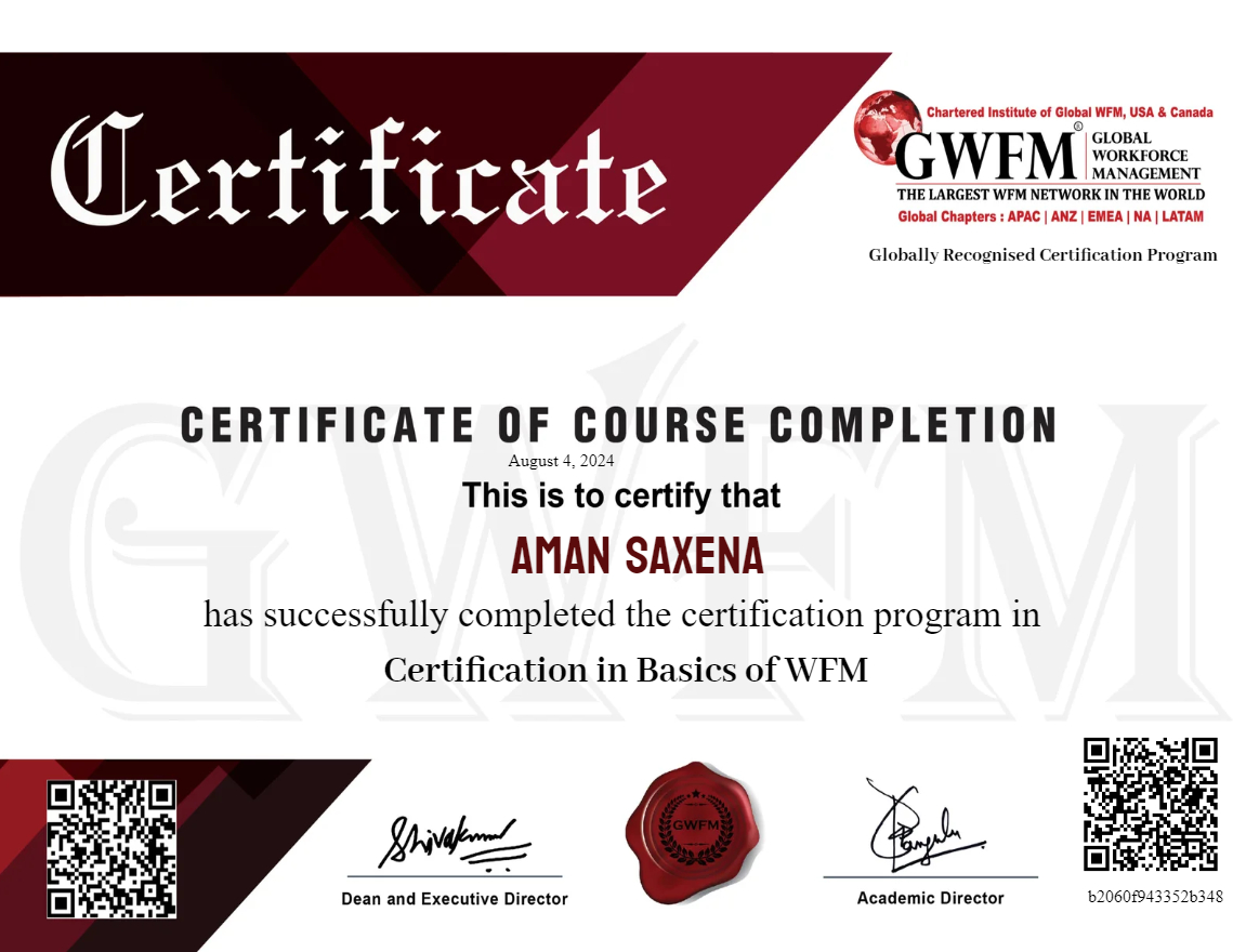 Certification in Basics of WFM