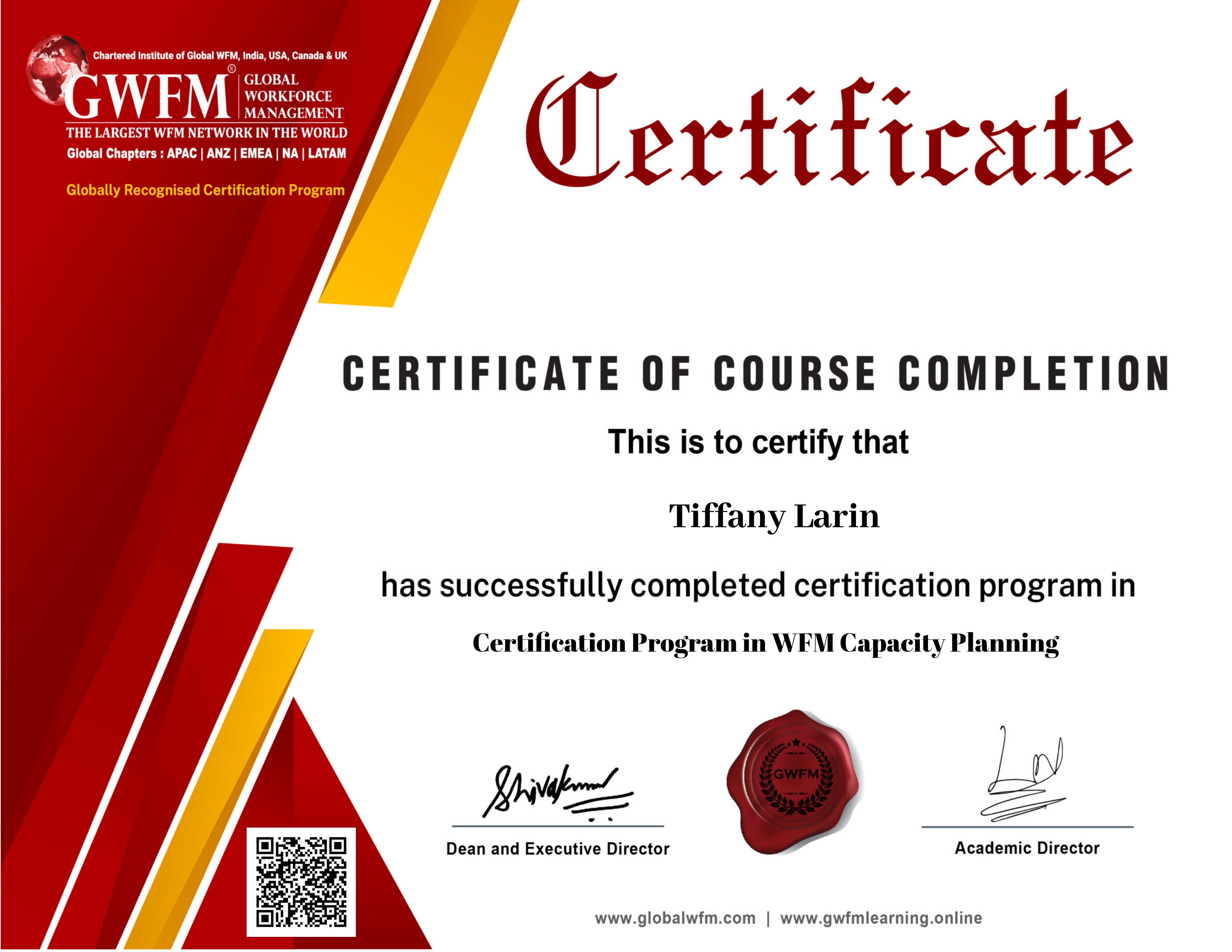 Certification Program in WFM Capacity Planning 