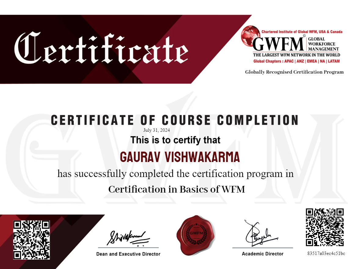 Certification in Basics of WFM